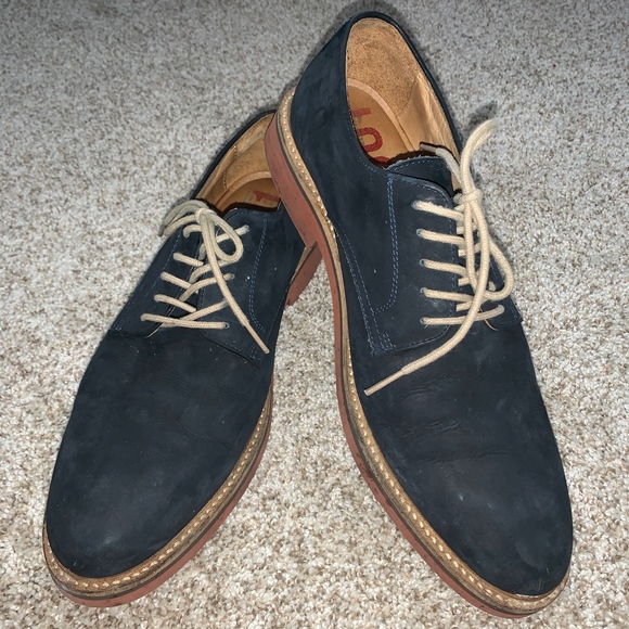 blue suede derby shoes
